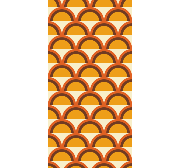 Keltainen rullaverho 1970-luvun auringonlaskukaarilla - Tenstickers