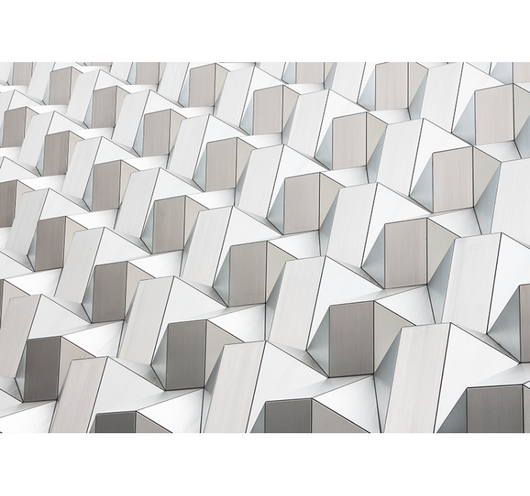 Valkoinen rullaverho 3d-kuvio harmaa - Tenstickers