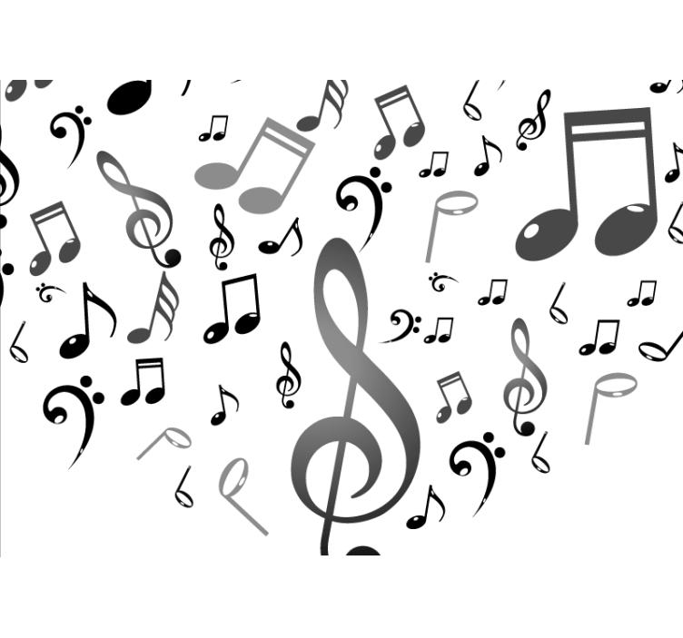 Valkoinen rullaverho musiikkisävelillä - Tenstickers