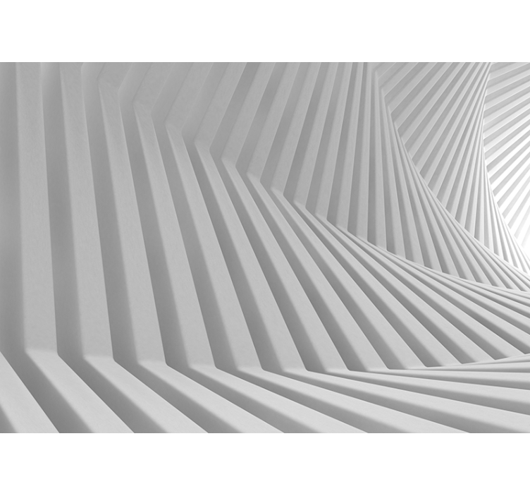 Abstraktit geometriset aallot valkoinen rullaverho - Tenstickers