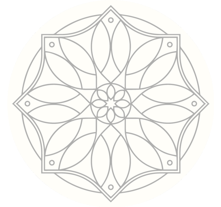 Valkoinen rullaverho mandala-kuvioilla - Tenstickers