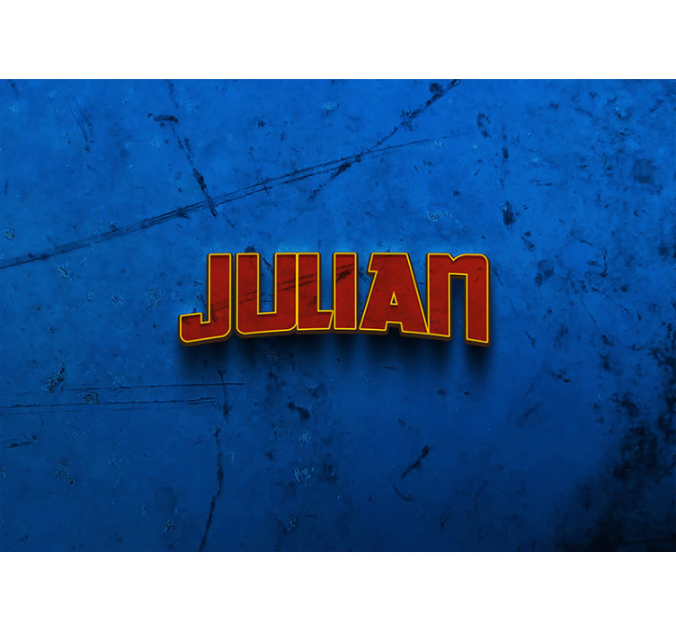 Sininen rullaverho supersankari seinä nimellä - Tenstickers