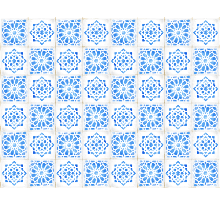 Monimutkaiset siniset kuviot rullaverho - Tenstickers