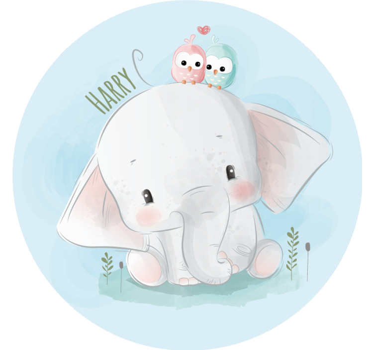 Sininen rullaverho suuri elefantti - Tenstickers