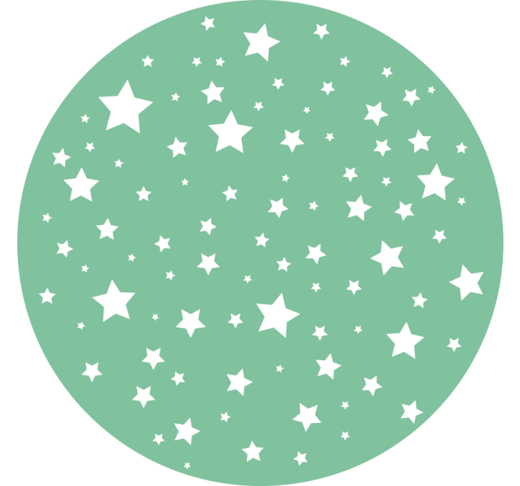 Vihreät tähdet pyöreä rullaverho - Tenstickers