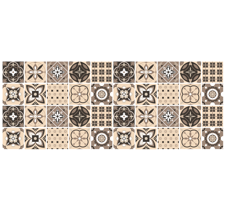 Beige rullaverho geometrinen laatta-kuvio - Tenstickers