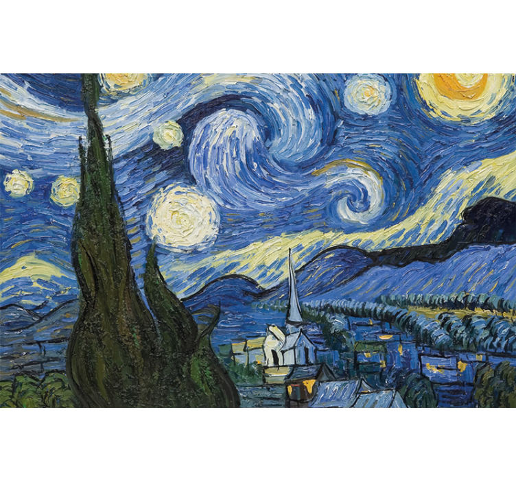 Van gogh tähtiyö makuuhuoneen rullaverho - Tenstickers