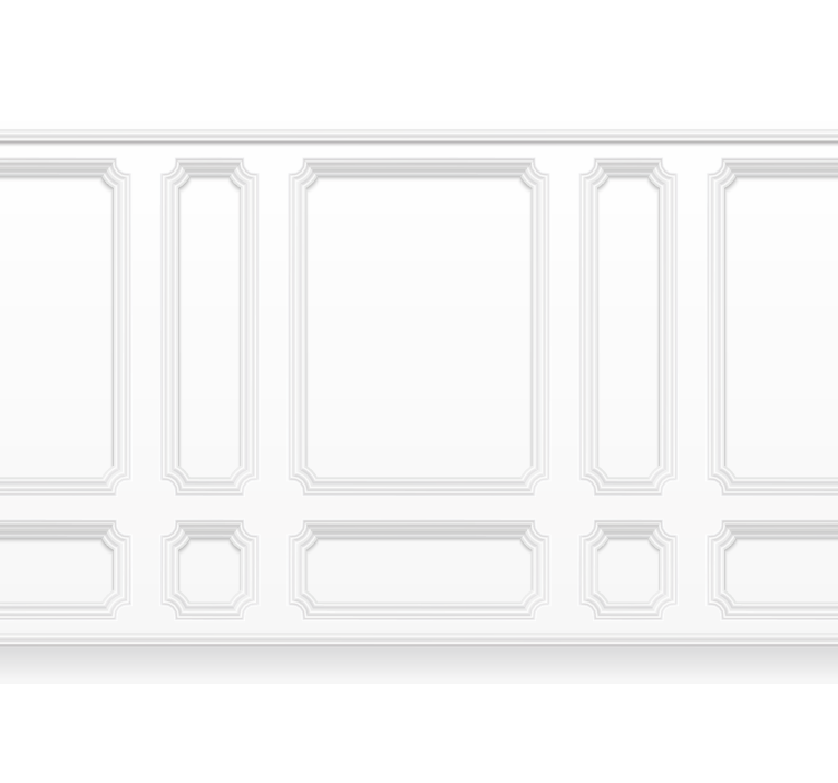 Valkoinen rullaverhoklassiset neljänneksen paneelit - Tenstickers