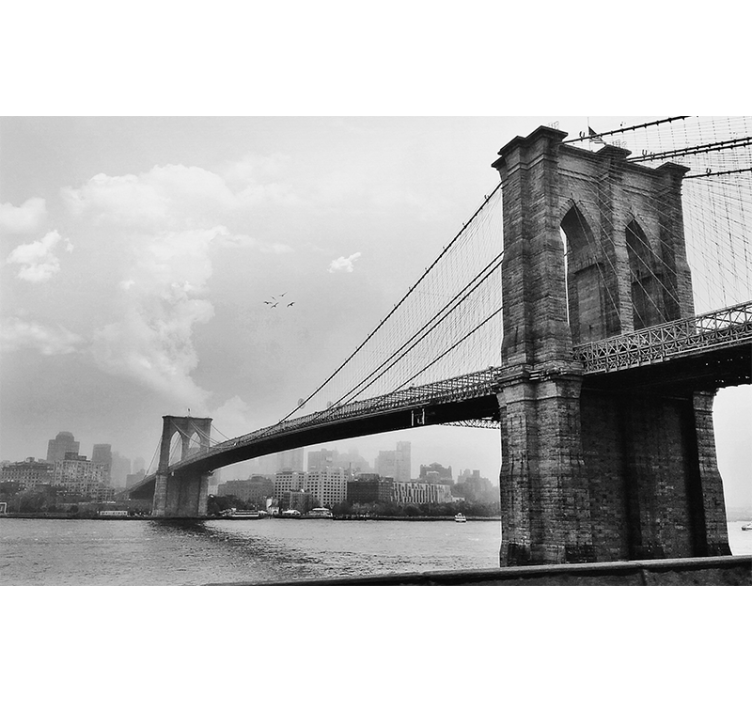 Harmaa rullaverho new yorkin sillalla olohuoneeseen - Tenstickers