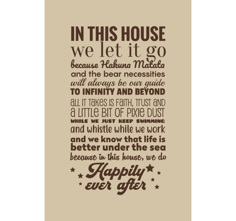 Tässä talossa annoimme sen sokeutua - Tenstickers