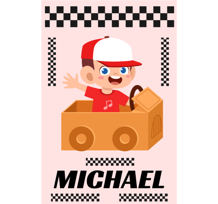 Animoitu kilpa-ajoseikkailu personoitava rullaverho - Tenstickers