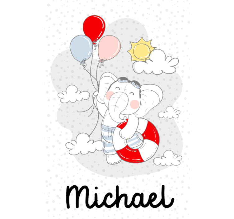 Muokattavissa oleva elefantti personoitava rullaverho - Tenstickers