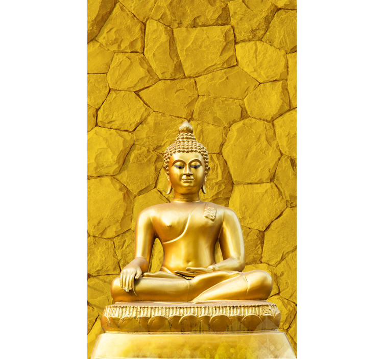 Kultainen buddha zen keltainen Rullaverho - Tenstickers