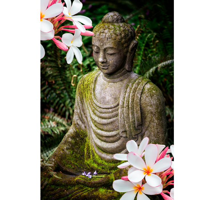 Kukka vihreä buddha zen Rullaverho - Tenstickers