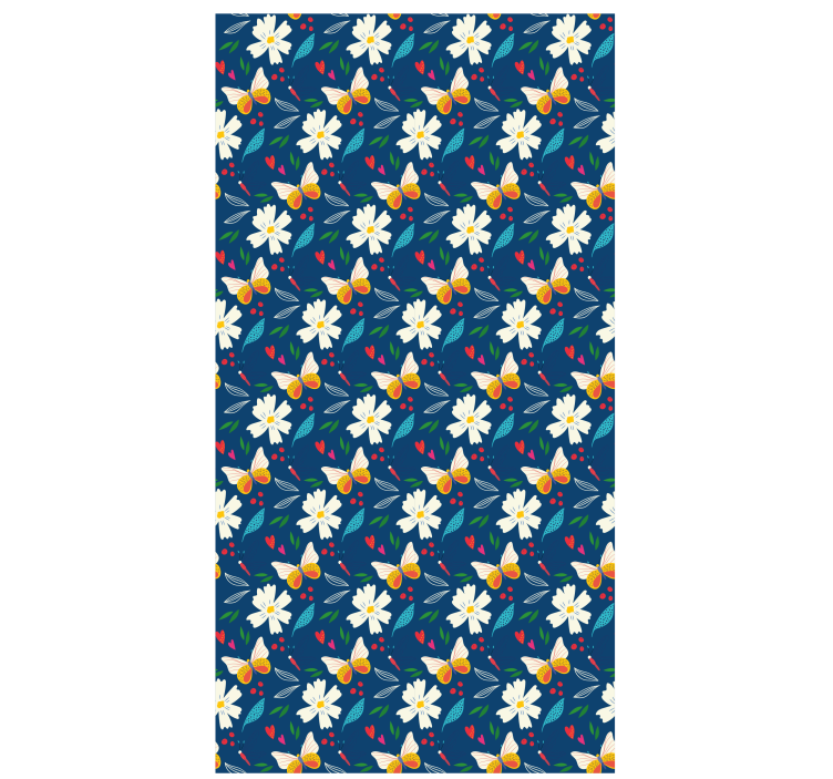 Kukkakuviosuunnittelu kukkia ja kasveja sisältävä rullaverho - Tenstickers