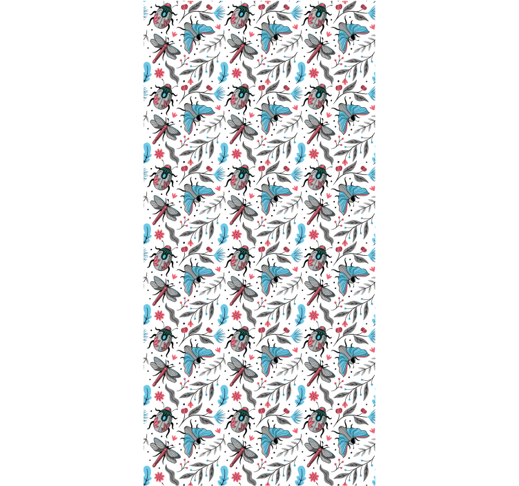 Kukat ja hyönteiset kasvien rullaverhot - Tenstickers