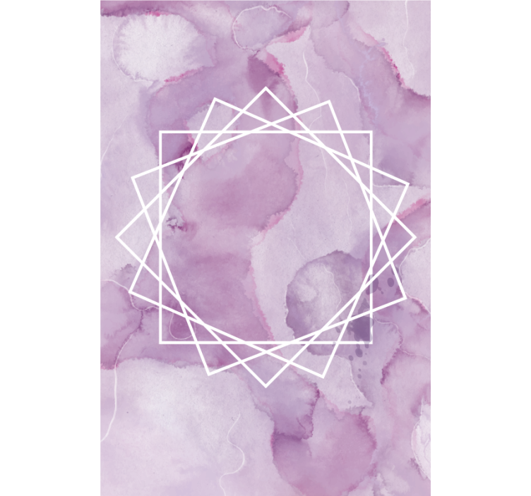 Tumman violetti monikulmainen kehys olohuone rullaverhot - Tenstickers