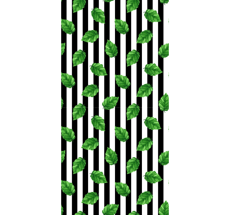 Lehtikuvioinen raidallinen kuvio kukat ja kasvit rullaverho - Tenstickers
