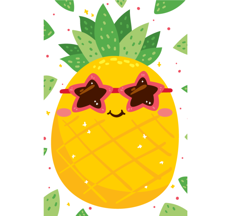 Ananas vaaleanpunaisella hedelmä rullaverho keittiöön - Tenstickers