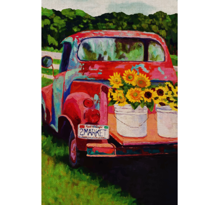 Piirretty kuorma -auto hedelmä- ja vihanneskaihtimella - Tenstickers