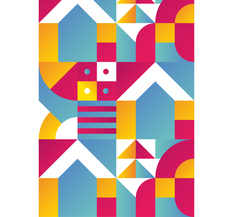 Geometrisia kaupunkikuvioita moderni rullaverho - Tenstickers