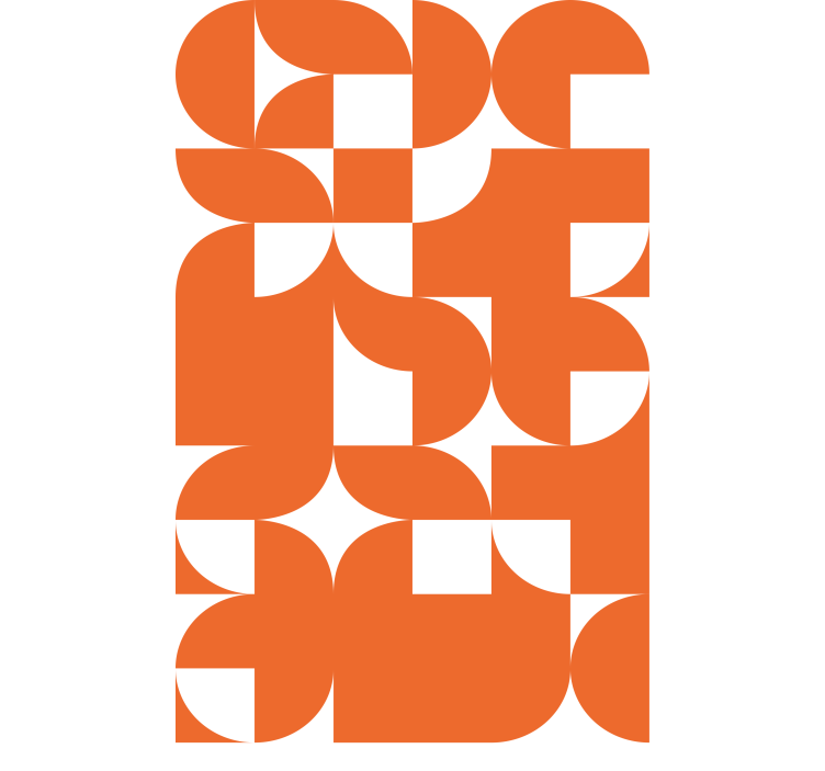 Geometriset oranssit kuviot moderni rullaverho - Tenstickers