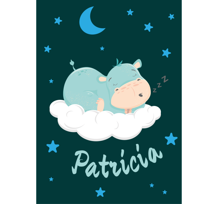 Virtahepo unelma nimellä päiväkodin rullaverho - Tenstickers