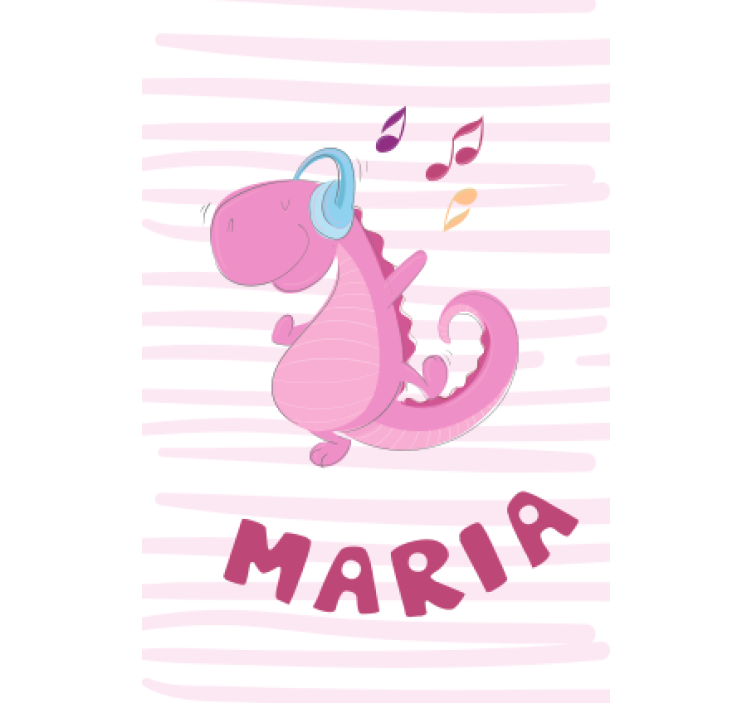 Makea dinosaurus nimellä dinosauruskuvioitu rullaverho - Tenstickers