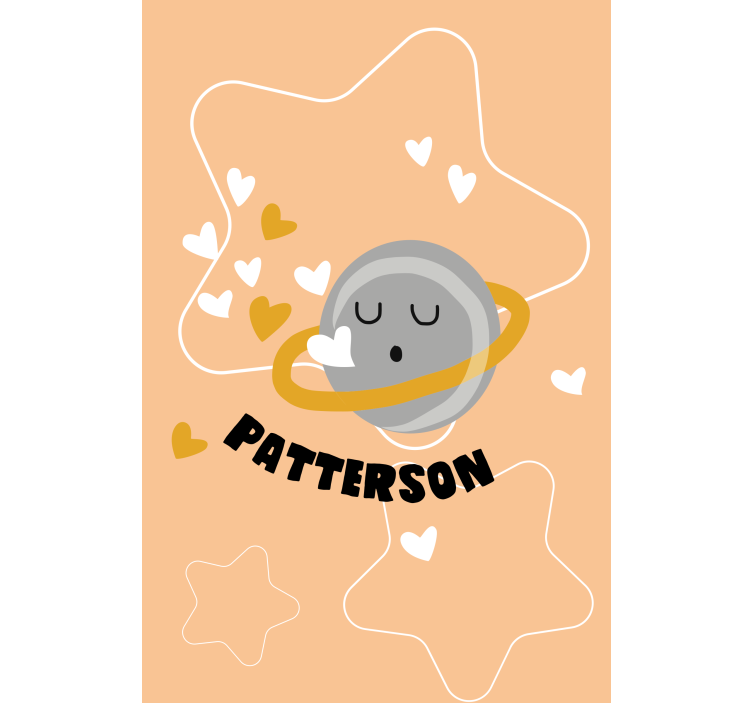 Sydämellinen saturnus nimellä lapsen rullaverho - Tenstickers