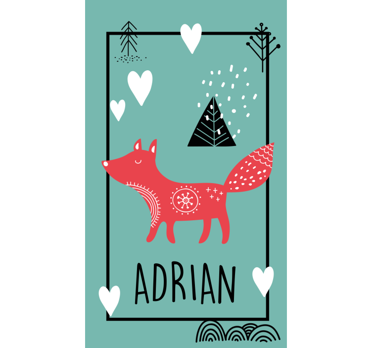 Pohjoismainen kettu sydämillä painettu ikkuna - Tenstickers