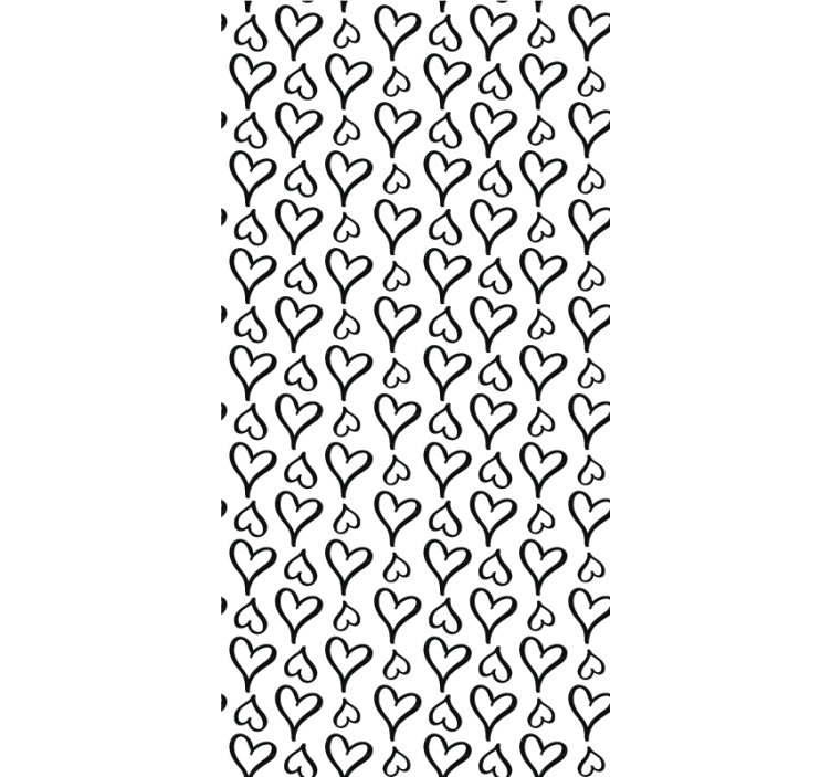 Mustavalkoisia sydämiä romanttinen rullaverho - Tenstickers