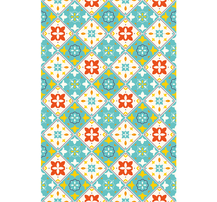 Värikkäät vintage -tyylin laatat kylpyhuoneen rullaverhot - Tenstickers