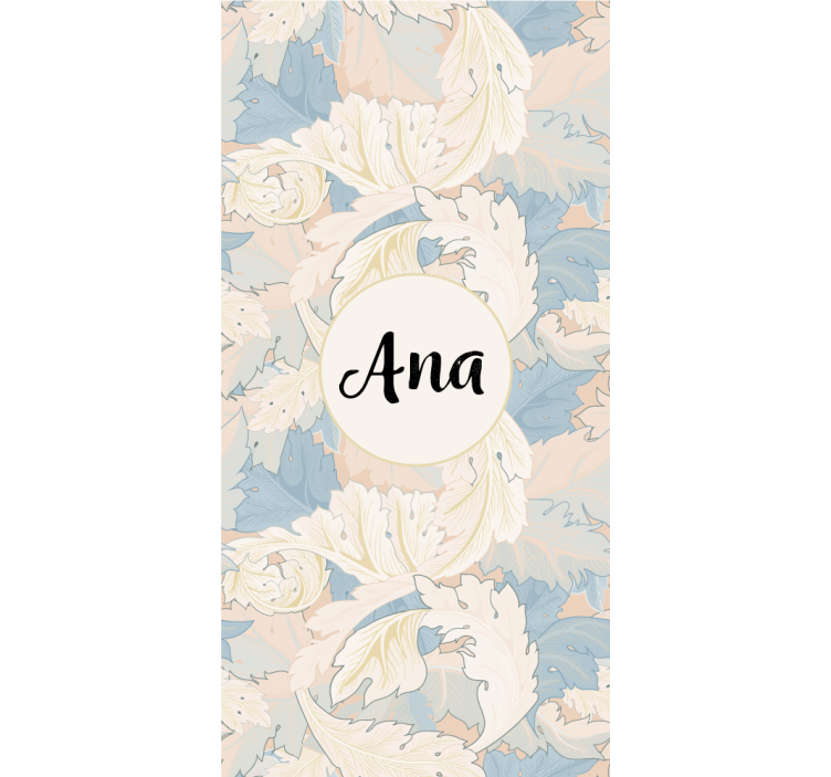 Kasvitieteellinen aihe, jossa on nimi olohuoneen rullaverho - Tenstickers