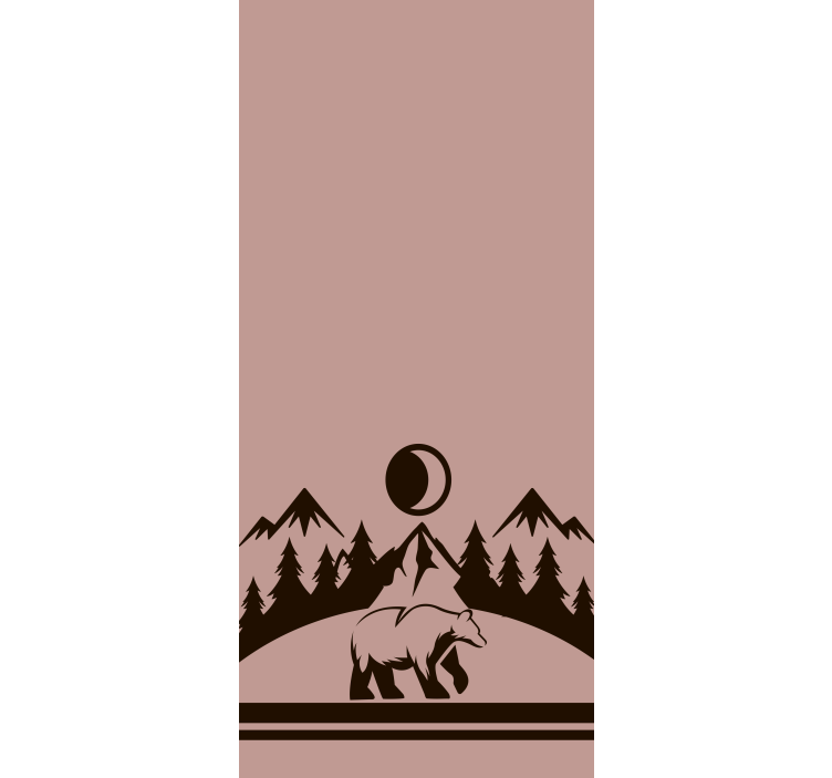 Karhu ja vuoret eläinkuviollinen rullaverho - Tenstickers