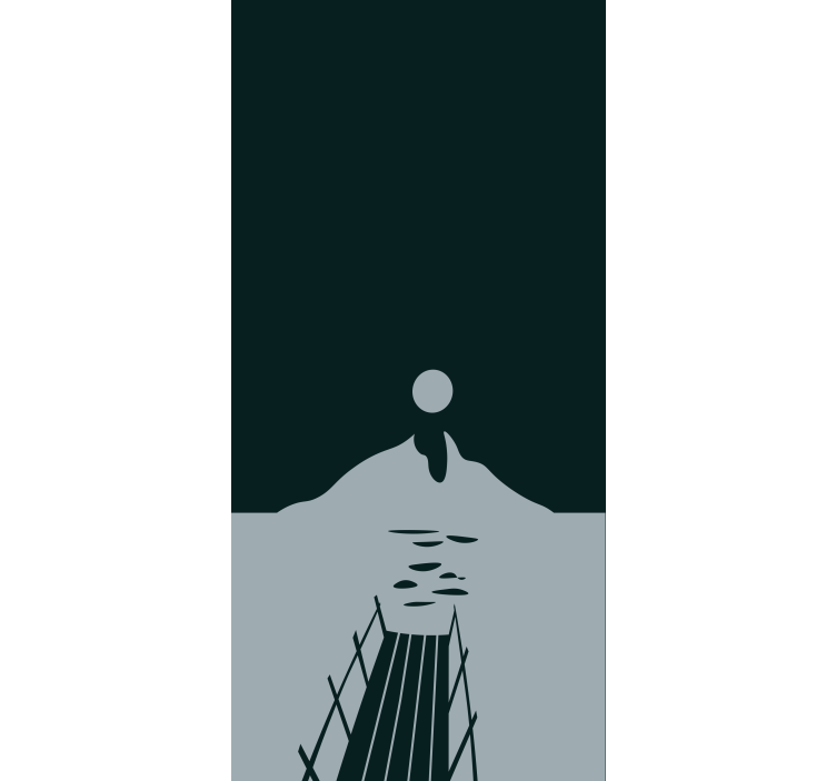 Puinen telakka järvelle moderni rullaverhot - Tenstickers