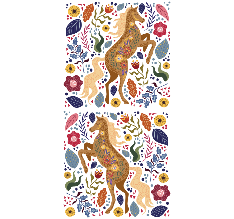Majesteettinen hevosen siluetti eläinkuviollinen rullaverho - Tenstickers