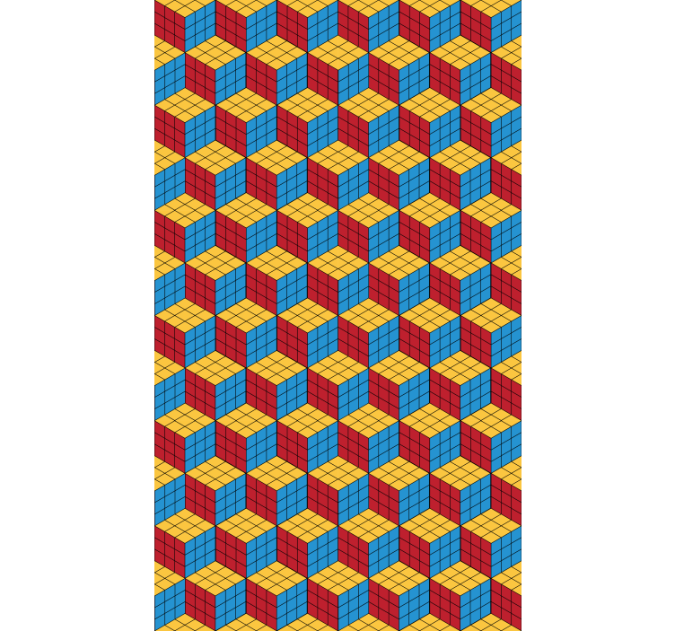 Värikäs kuutiokuvio nörtti-tyylinen rullaverho - Tenstickers