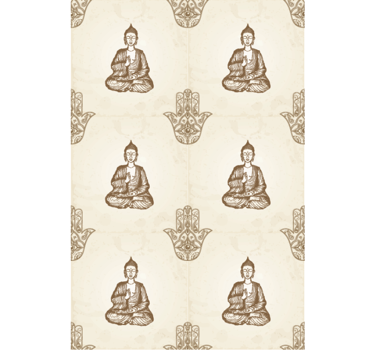 Buddha-symbolien kuvioita zen-rullaverho - Tenstickers