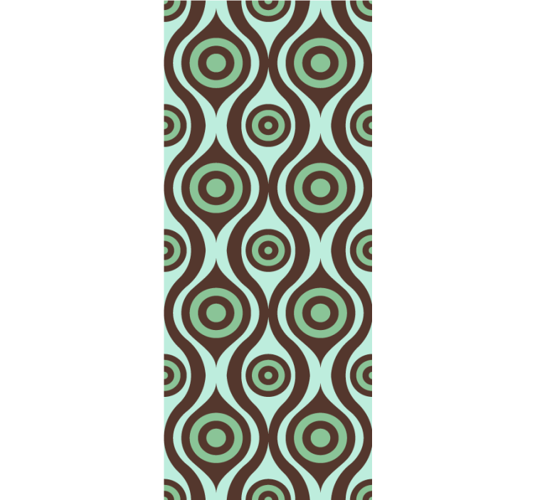 Epäsäännöllisen muotoinen 70-luvun kuviollinen rullaverho - Tenstickers