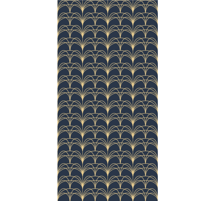 "art deco" sininen kaarikuvioinen tyylikäs kaihdin - Tenstickers