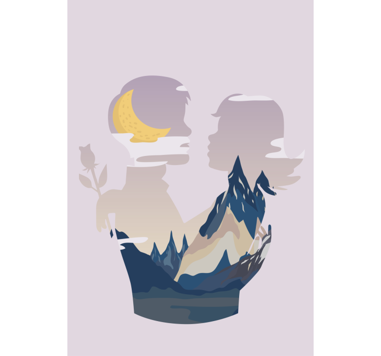 Yö vuoret kohtaus alkuperäinen rullaverho - Tenstickers