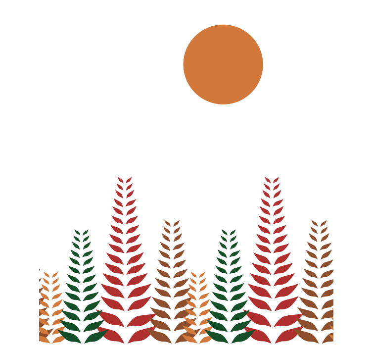 Retro lehdet ja aurinko moderni rullaverho - Tenstickers