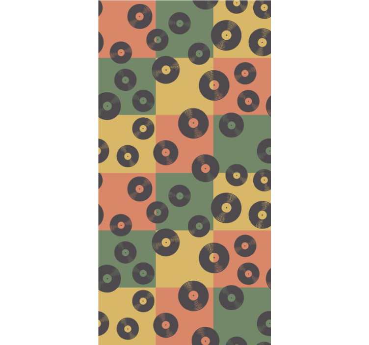 Värikäs vinyylilevy vintage rullaverho - Tenstickers