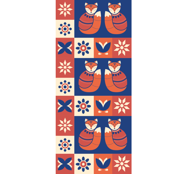 Hurmaavia kettukuvioita eläinkuviollinen rullaverho - Tenstickers