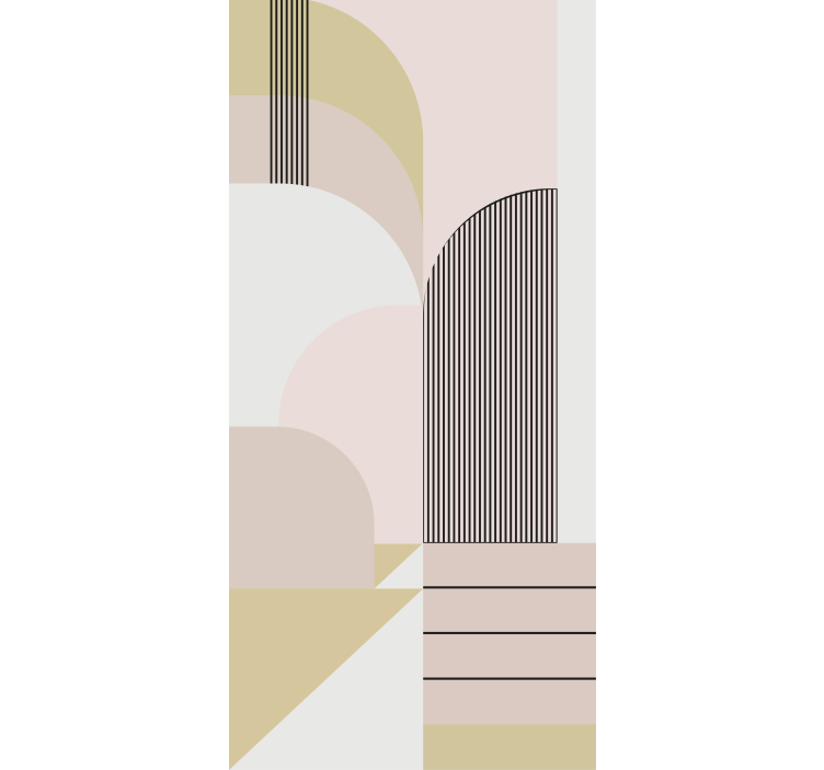 Geometrisen käyrän suunnittelu moderni rullaverho - Tenstickers