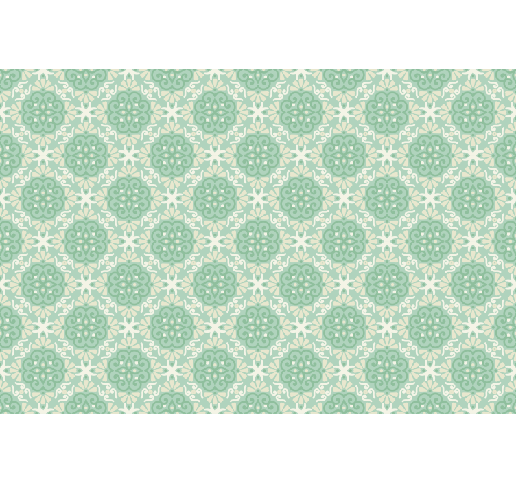 Vihreä kukkakuvio pohjoismainen rullaverhot - Tenstickers