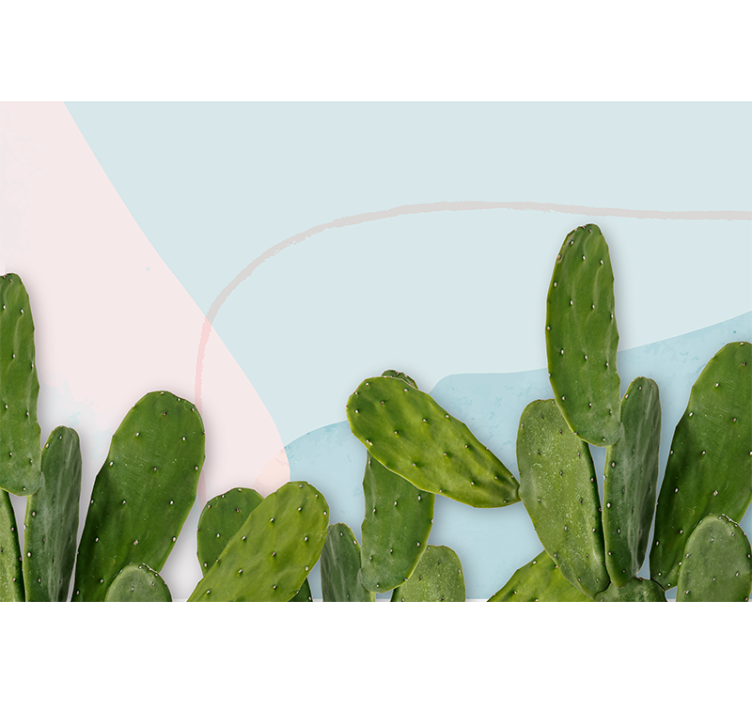 "kawaii" tyylinen muotoilee kaktusverhomaalausta - Tenstickers