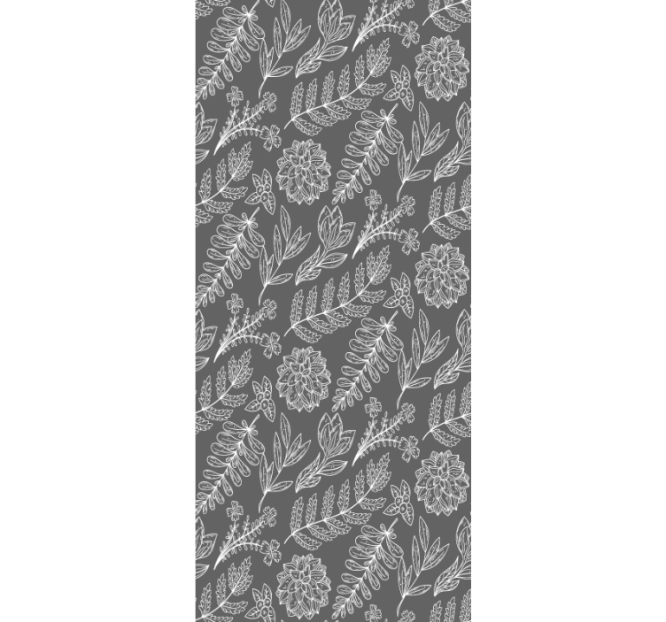 Kukka ääriviivakuvio kukat ja kasvit rullaverho - Tenstickers