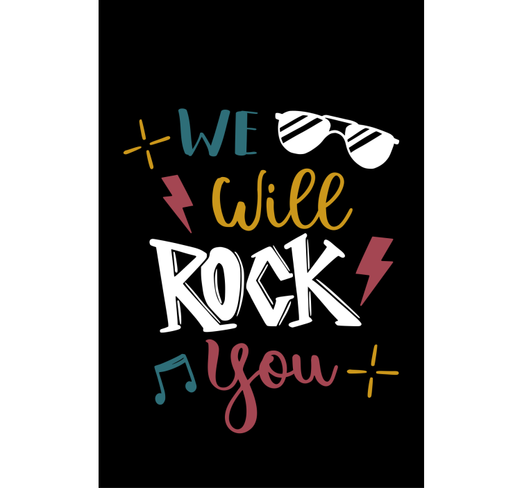 "we will rock you" alkuperäinen rullaverho - Tenstickers