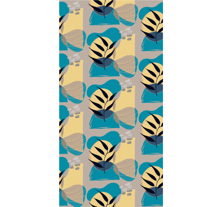 Tyylitellyt trooppiset lehdet kukat ja kasvit rullaverho - Tenstickers